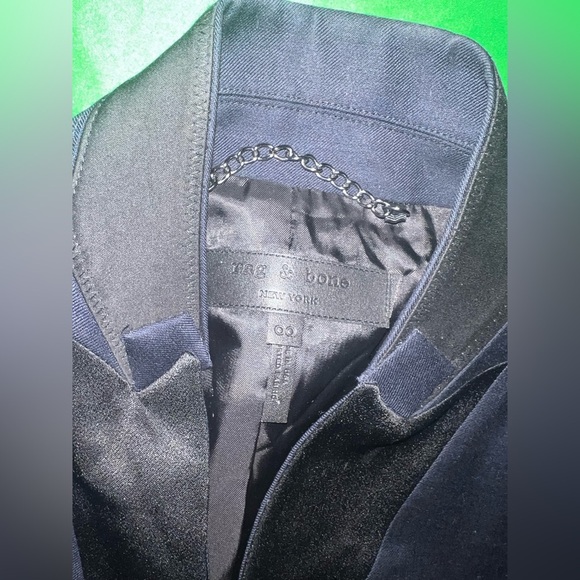 Rag & Bone Blue/ Black 100% Wool Blazer size 00 - Picture 4 of 10